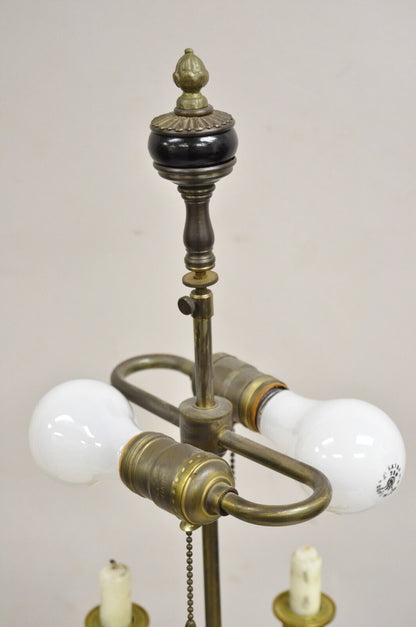 Antique French Empire Austrian Gilt Bronze Column Form Candelabra Table Lamp