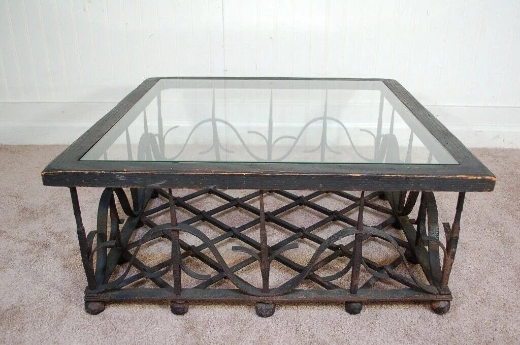 Antique Mission Arts & Crafts Samuel Yellin Style Wrought Iron Coffee Table
