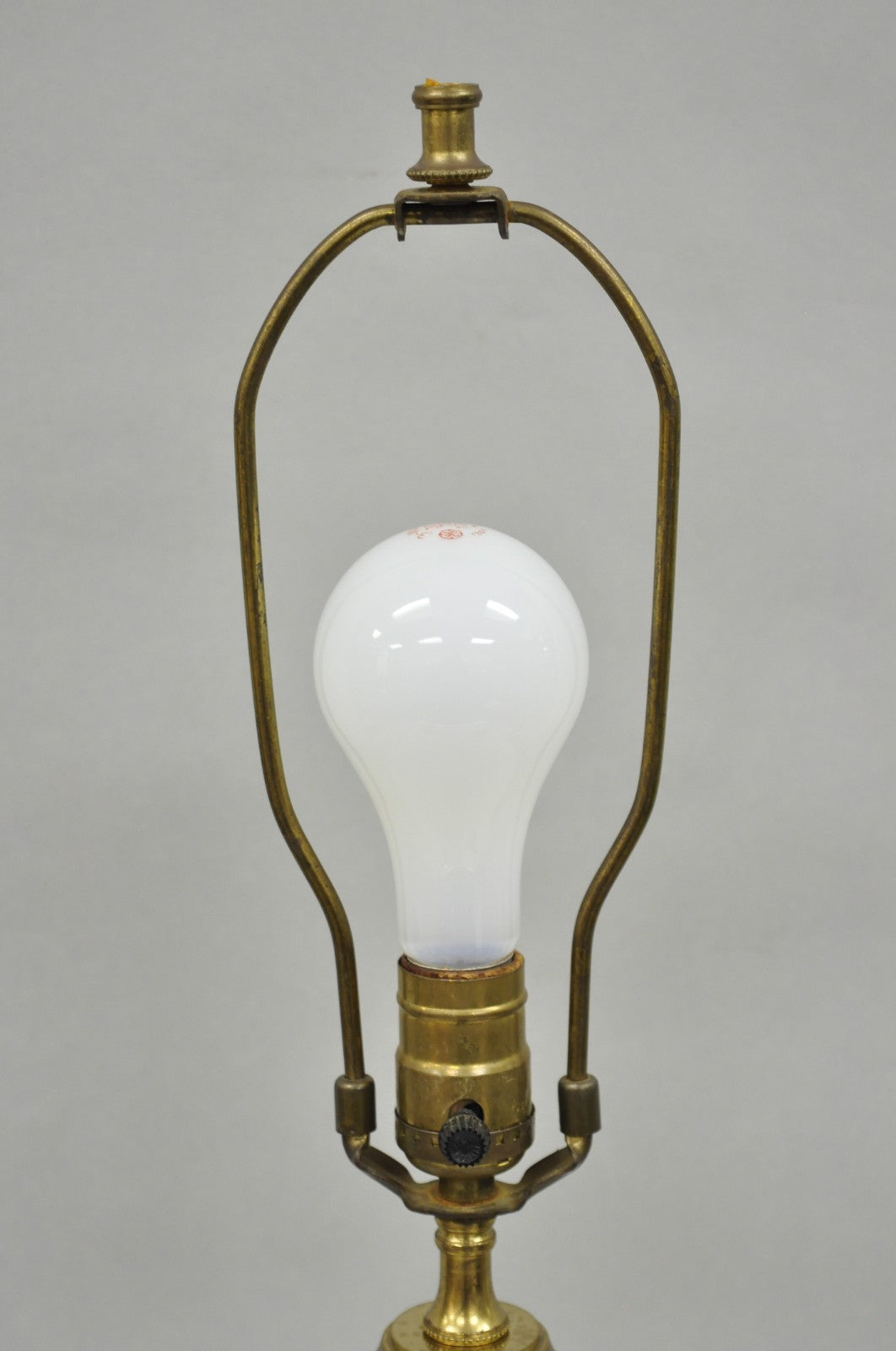 Vintage French Empire Neoclassical Faceted Crystal Glass Urn Brass Table Lamp