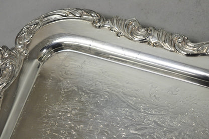 Vintage FB Rogers 1338 Victorian Silver Plated Narrow Serving Platter Bar Tray