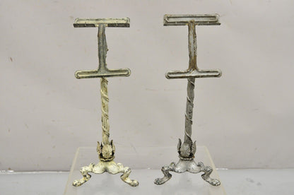 Antique Victorian Cast Iron Tripod Paw Feet General Store Retail Display - Pair