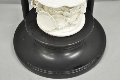 Vintage Chinoiserie Porcelain Guanyin Figure White Blanc de Chine Table Lamp