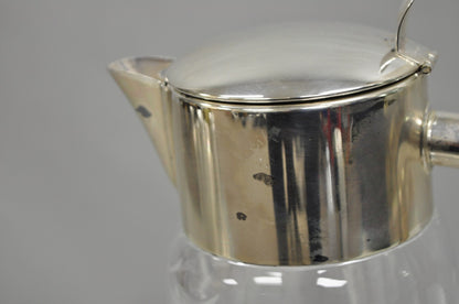 Antique Victorian German Silver Plated Cut Crystal Glass Lemonade Water Pitcher