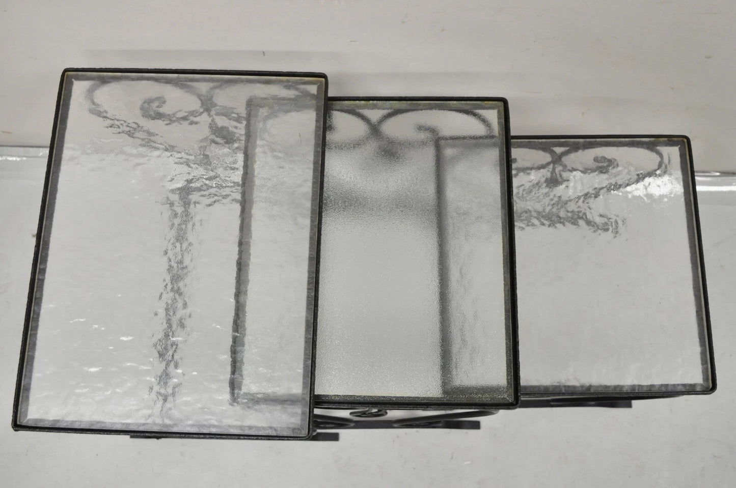 Vintage Salterini Wrought Iron Maple Leaf Garden Nesting Side Tables - Set of 3