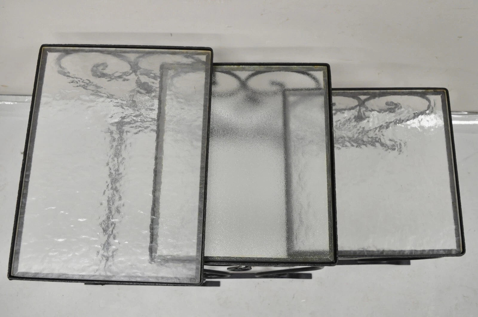 Vintage Salterini Wrought Iron Maple Leaf Garden Nesting Side Tables - Set of 3