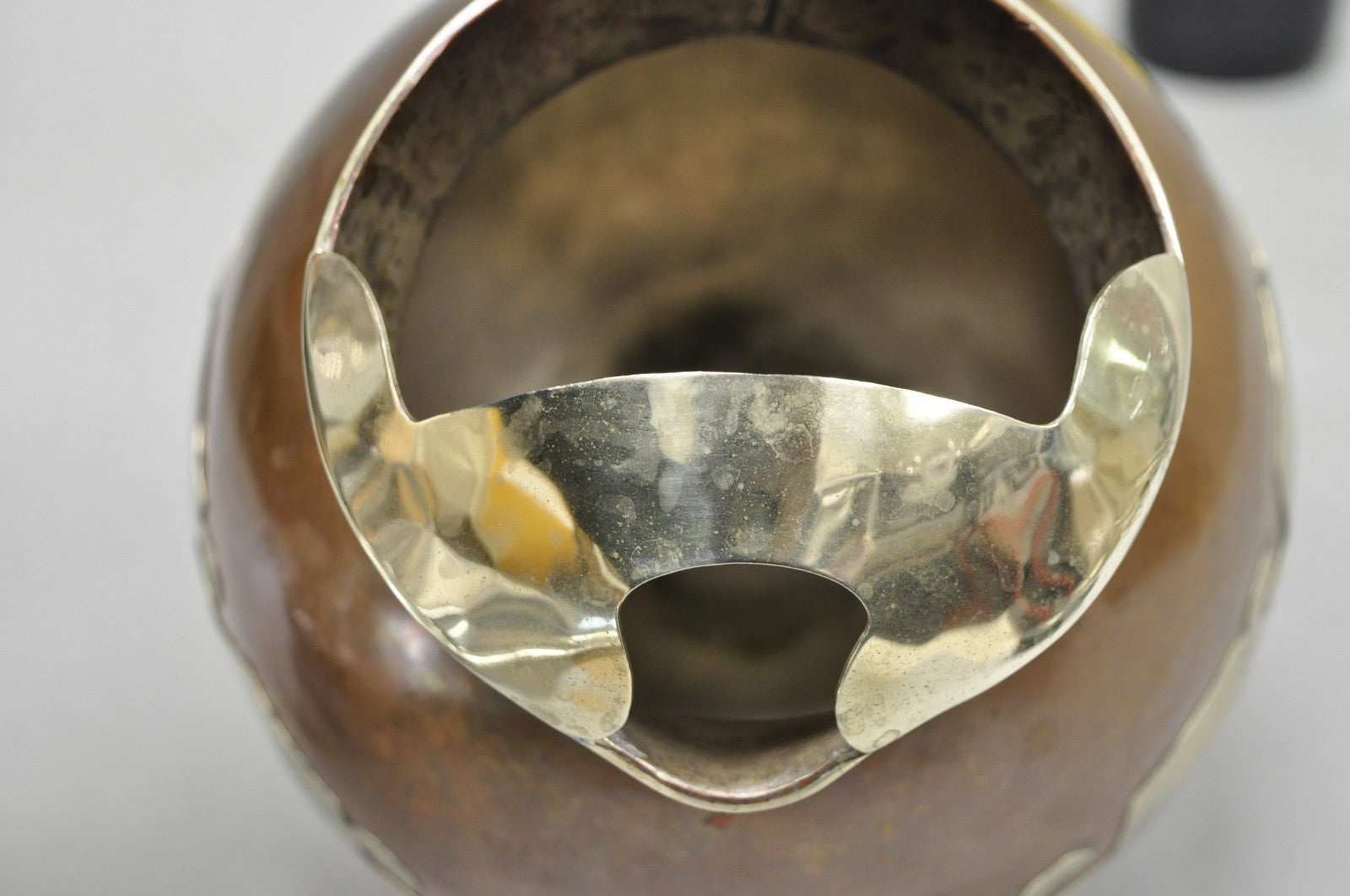 Vintage Artesanias Taxco Mexico Primitive Water Pitcher Silver Mounted Copper
