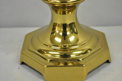 Vintage Hollywood Regency Crystal Glass Pineapple Column Brass Table Lamp