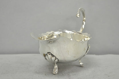 Vintage Victorian Style Silver Plated Footed Gravy Sauce Boat With Handle