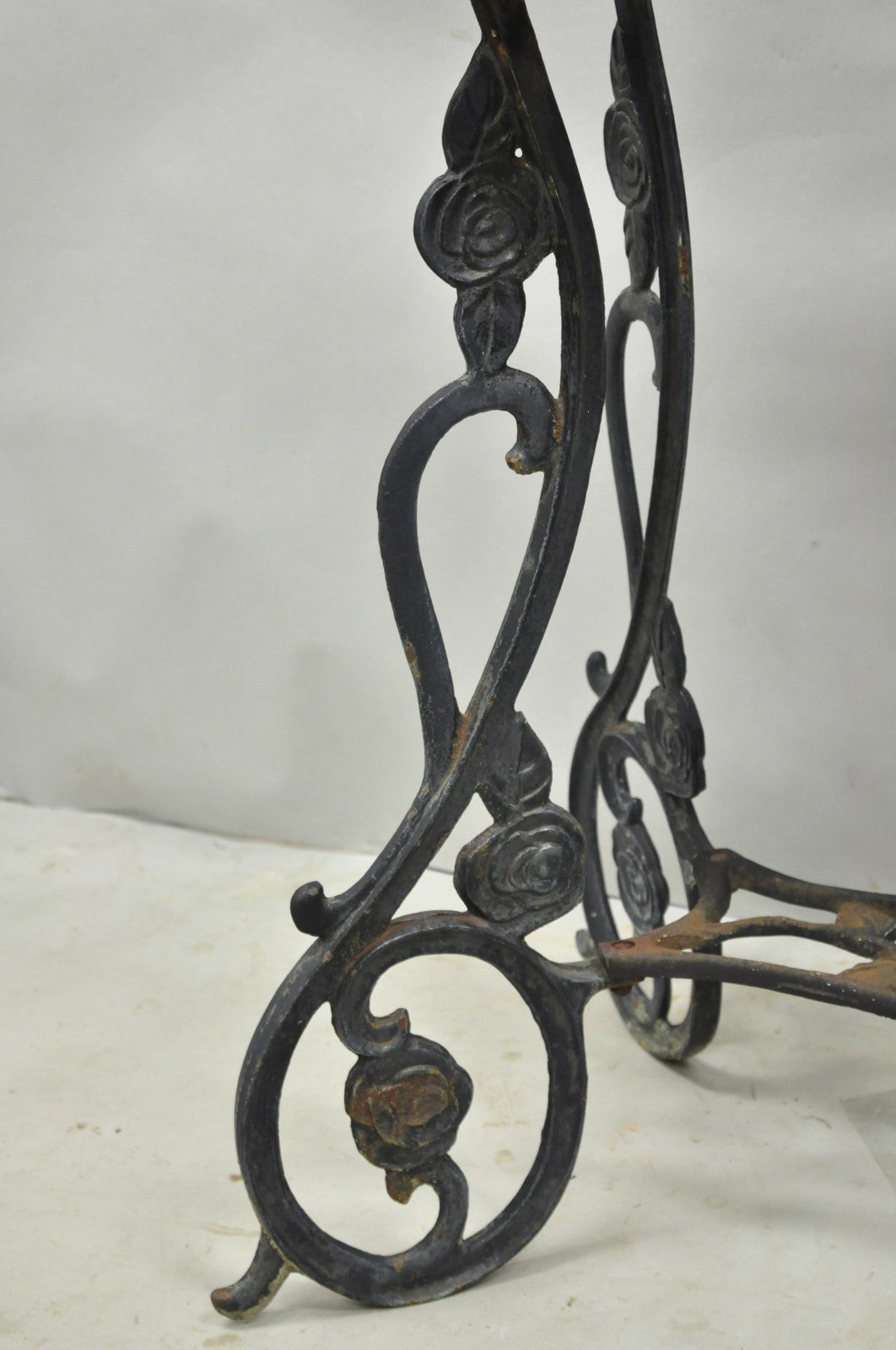 Vintage French Art Nouveau Style Heavy Wrought Iron Garden Planter Plant Stand