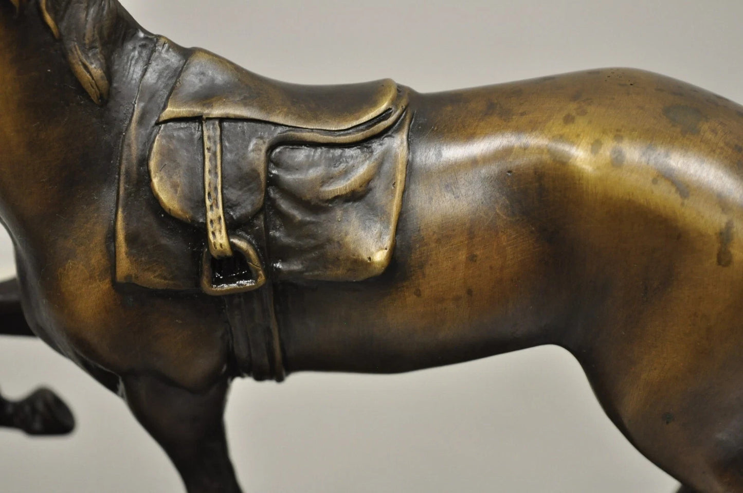 Delaware Park Bronze Equestrian Rider Jockey Leading Race Horse Lantern Statue