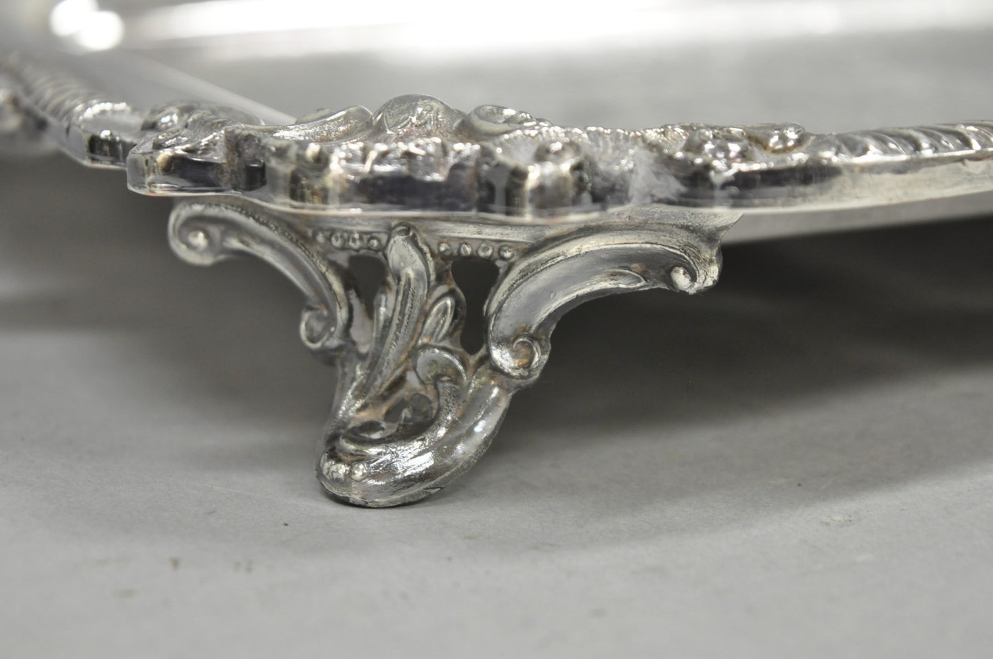 Vintage English Sheffield Victorian Silver Plated Twin Handle Bar Serving Tray