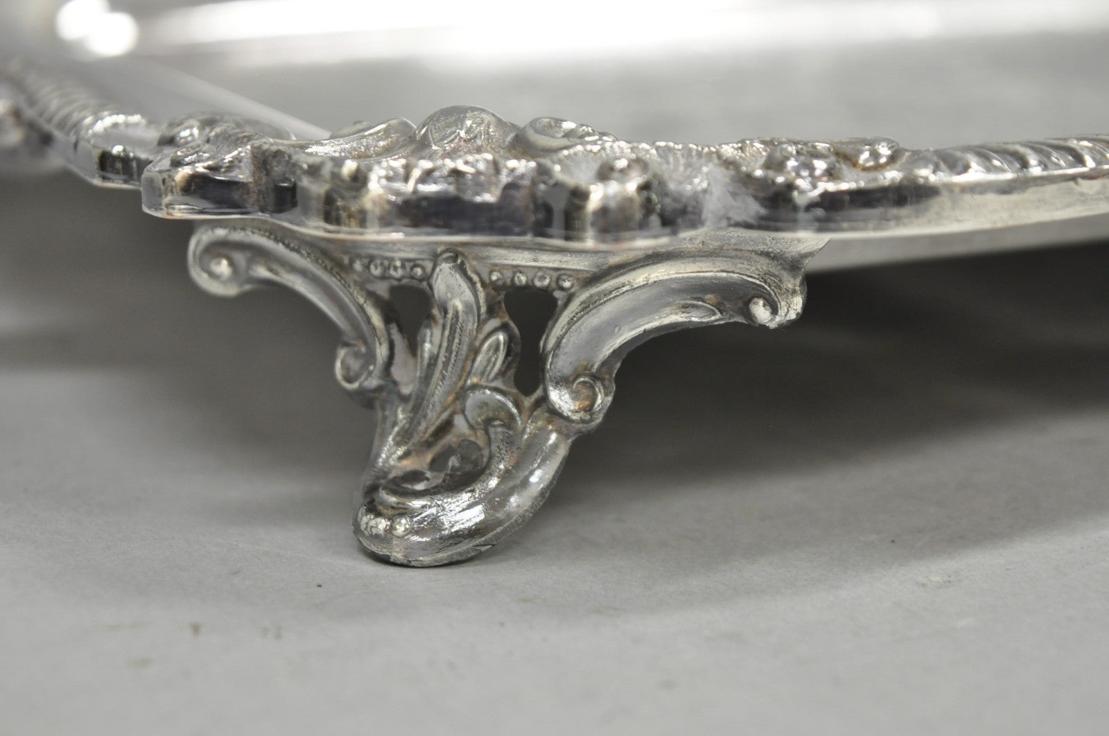 Vintage English Sheffield Victorian Silver Plated Twin Handle Bar Serving Tray