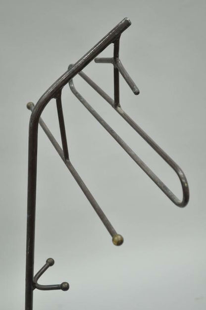 Vintage Modernist Jacques Adnet Style Wrought Iron Hairpin Clothing Valet