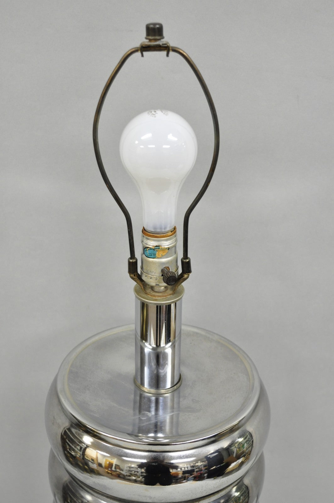 Vintage Mid Century Modern George Kovacs Stacked Ball Chrome Gunmetal Table Lamp