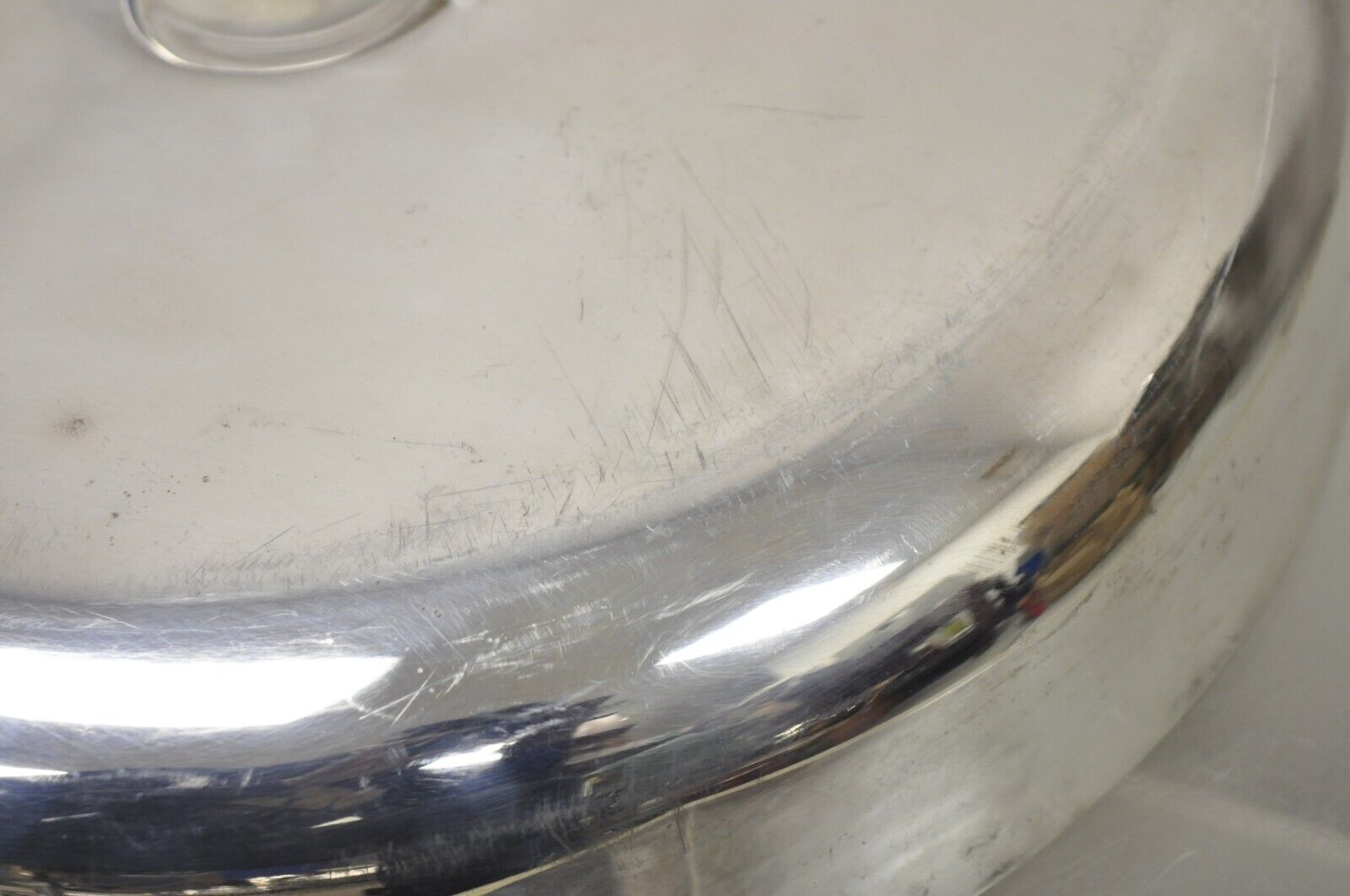 Large Vintage 15" Round Modern Stainless Steel Food Dish Serving Dome Cover
