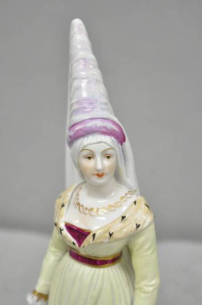 Antique Carl Thieme Potschappel German Dresden Porcelain Medieval Lady Figurine