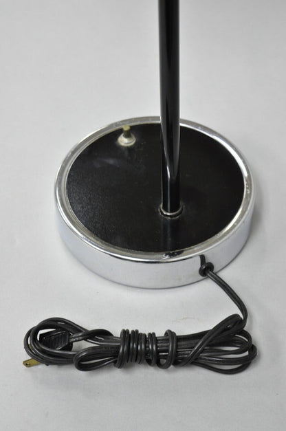 Vintage Mid Century Modern Black Arc Chrome Metal Table Desk Lamp