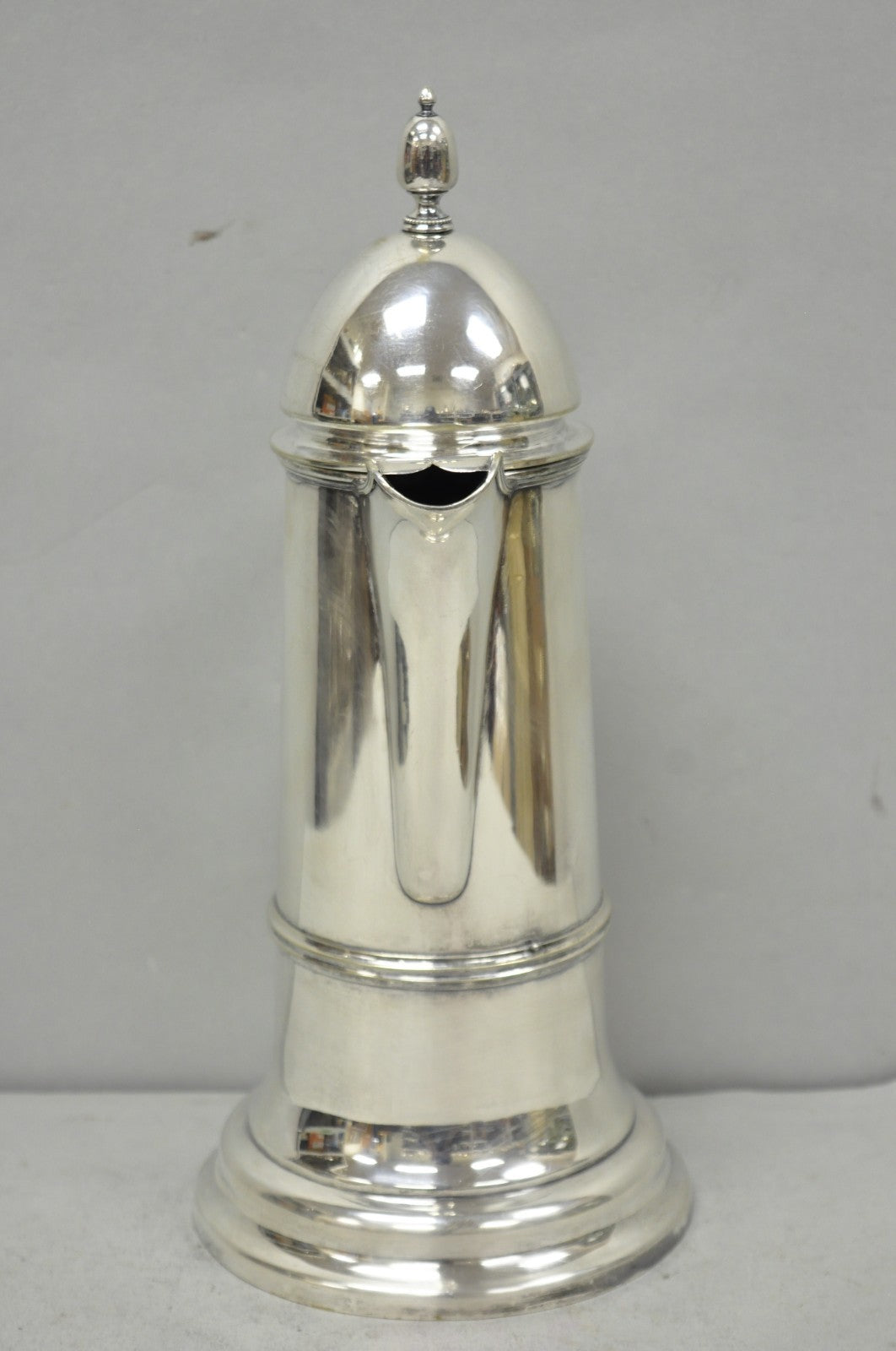 Antique English Regency Silver Plated Flagon Pitcher w/ Heart Handle