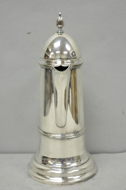Antique English Regency Silver Plated Flagon Pitcher w/ Heart Handle