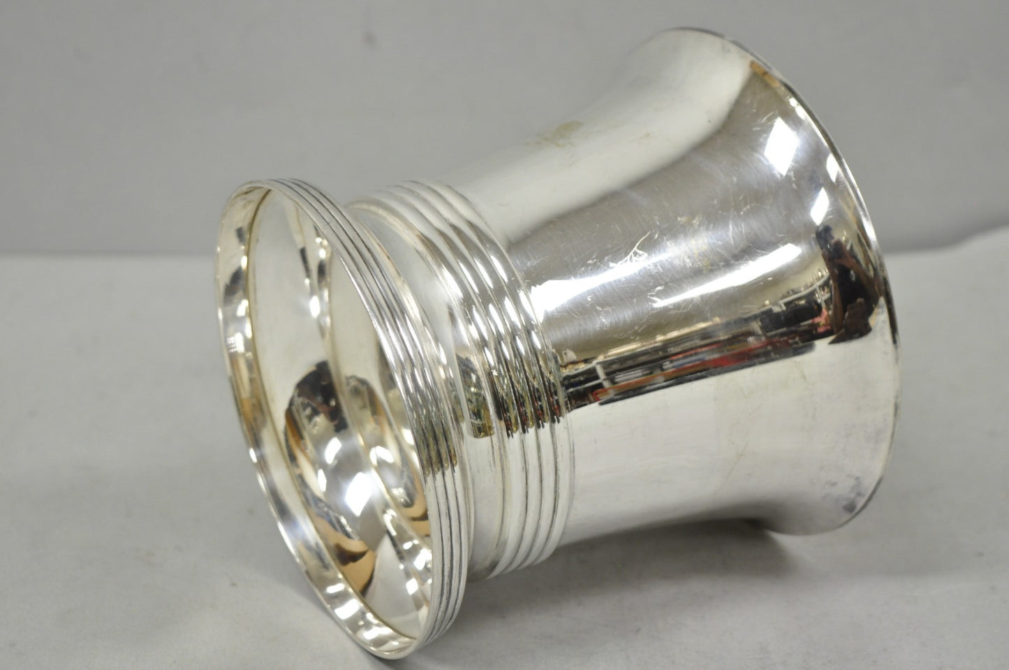 Antique English Regency Soldered Silver Plated Fluted Champagne Chiller Bucket