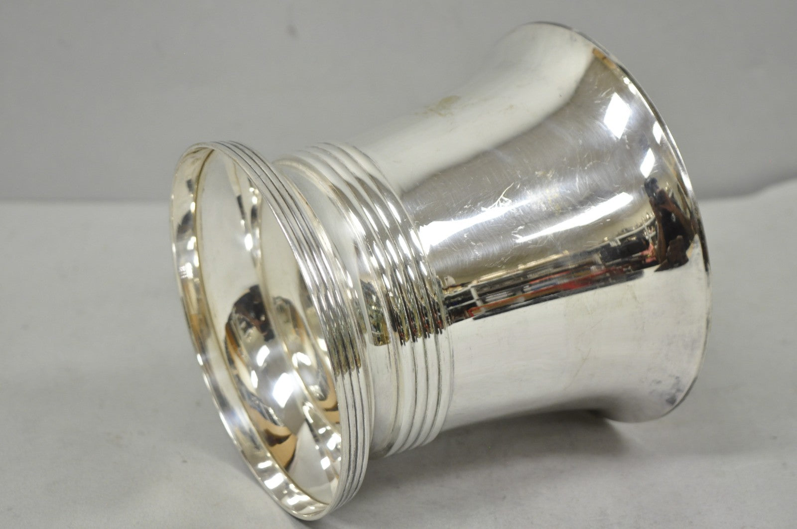 Antique English Regency Soldered Silver Plated Fluted Champagne Chiller Bucket