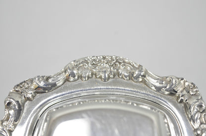 Vintage Lancaster Rose Poole Silver Plated Covered Butter Dish w/ Glass Liner