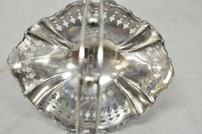 Antique Wallace Bros Victorian Silver Plated Reticulated Small Basket Nut Dish