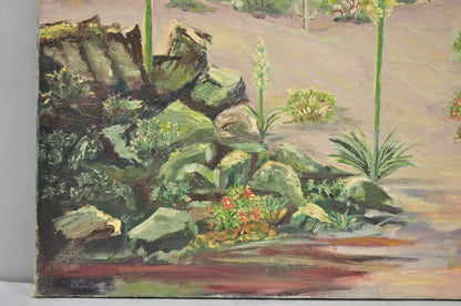 Vintage 1960's Oil on Canvas Southwestern Landscape Painting, Signed Souder