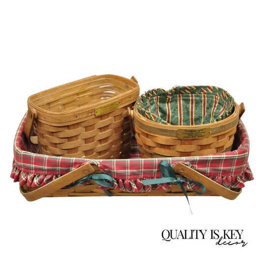 Longaberger 1994 Jingle Bell Basket 1995 Dresden Basket 1988 Basket - 3 Pcs