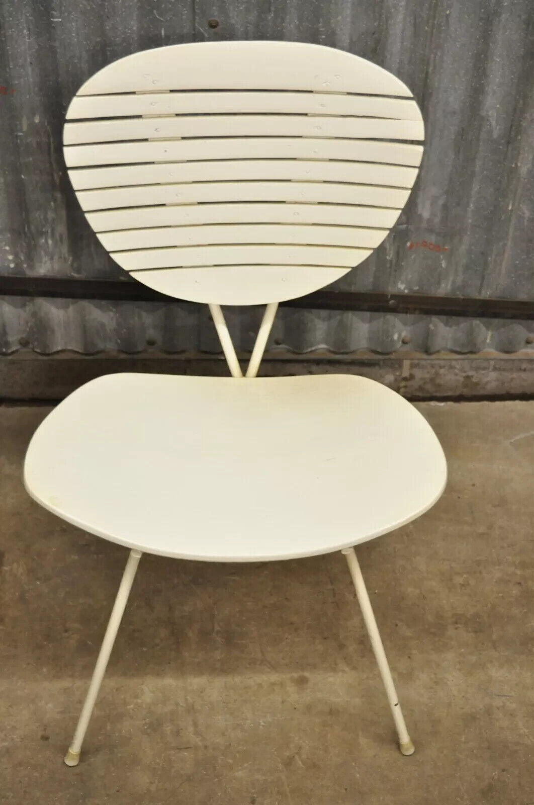 Mid Century Modern Italian Wrought Iron Hairpin Leg Bentwood Accent Side Chair