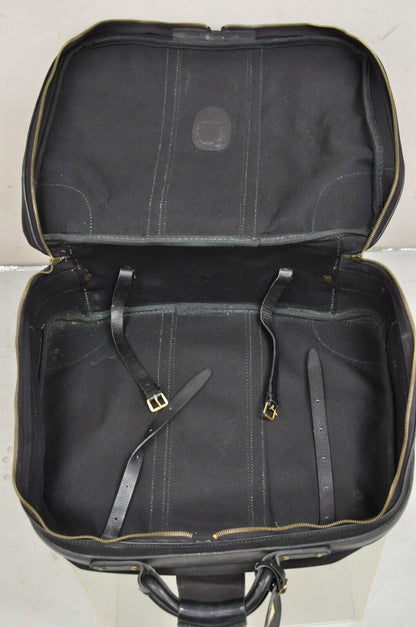 Vintage Gucci Black Canvas & Leather Suitcase Luggage Travel Bag Set - 2 Pcs