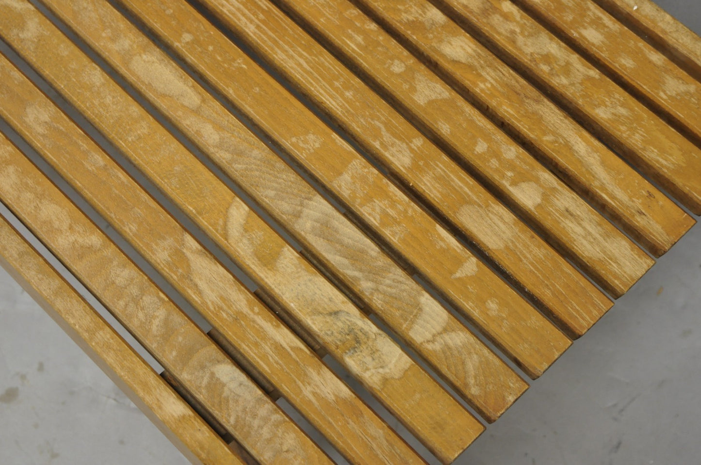 Vintage Mid Century Modern 36" Wood Slat Bench Coffee Table Side Table - a Pair