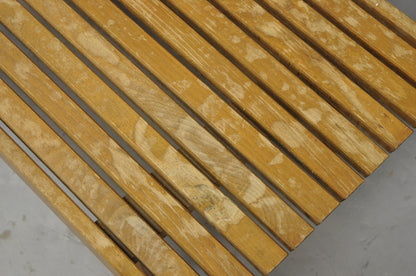 Vintage Mid Century Modern 36" Wood Slat Bench Coffee Table Side Table - a Pair