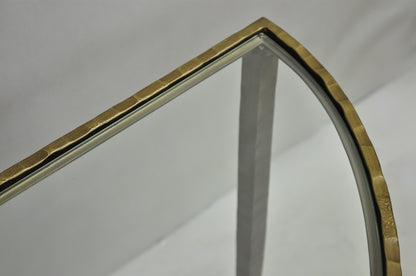 Crate & Barrel Clairemont Demilune Art Deco Wrought Iron & Glass Console Table