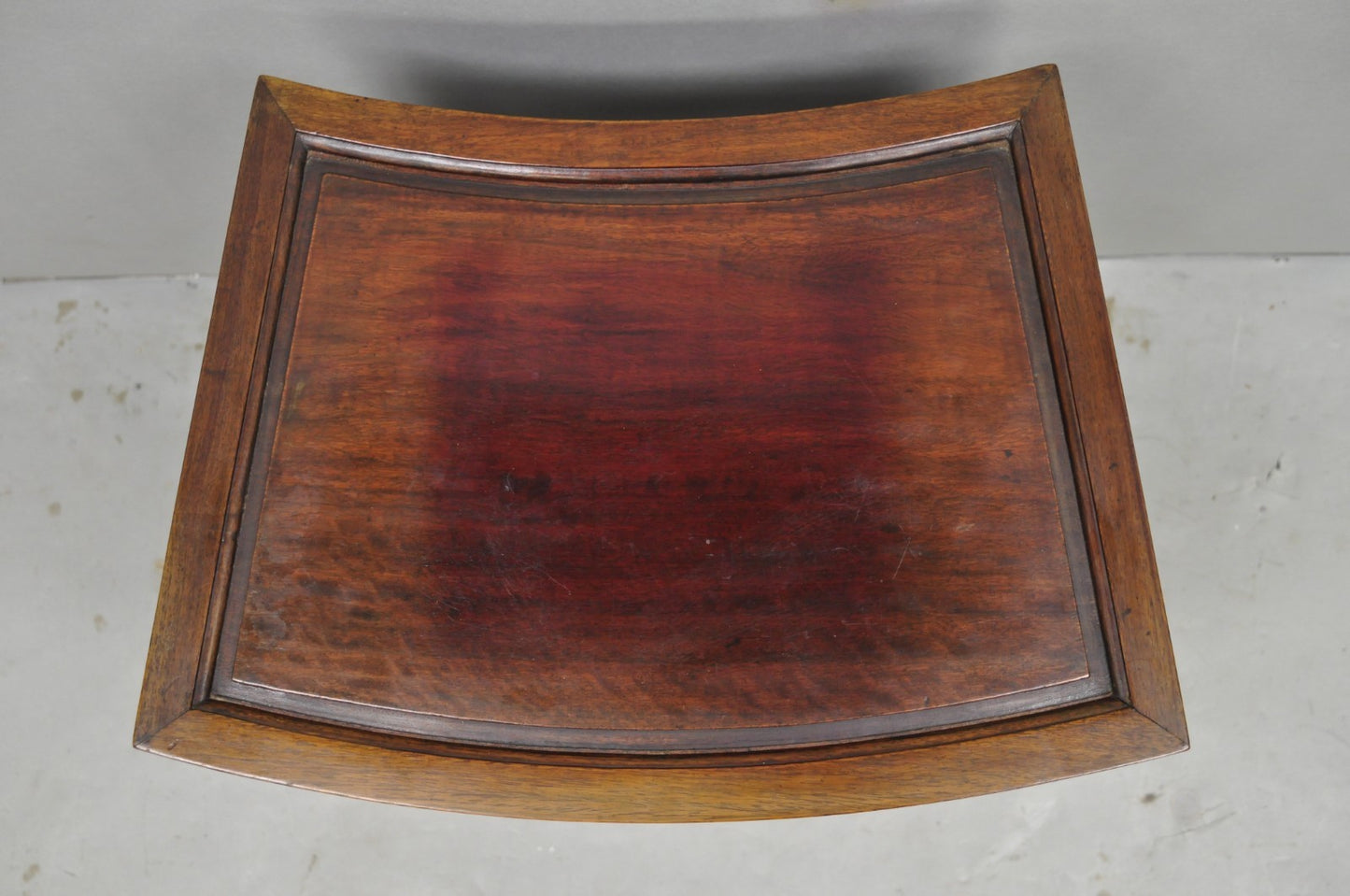 Vintage Chinese Carved Hardwood Curved Frame Nesting Side Tables - Set of 4