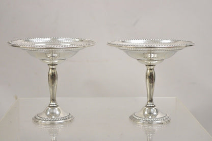 International Sterling Silver 925 Weighted Footed Compote Candy Dish Pair