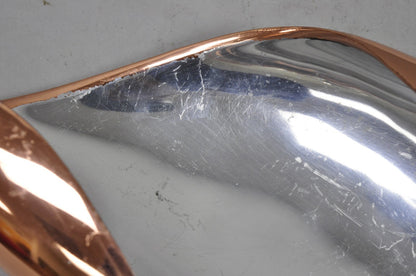 Nambe MT0546 Karim Rashid Modernist Mixed Metal Copper Snail Scroll Tray Bowl