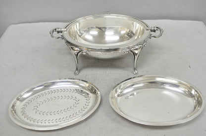 Antique Elkington & Co English Silver Plated Chafing Dish Revolving Dome Warmer
