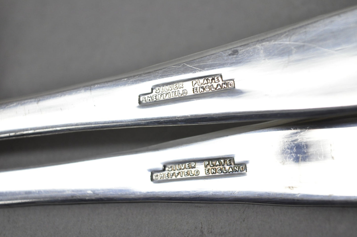 Vintage Sheffield England Modern Silver Plated Salad Serving Set Fork & Spoon