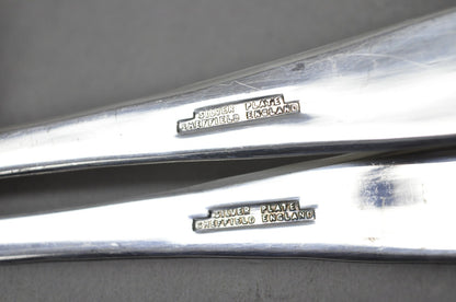 Vintage Sheffield England Modern Silver Plated Salad Serving Set Fork & Spoon