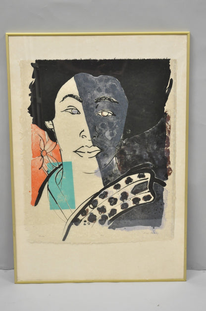 Vintage Robert Kushner 1986 Signed Lithograph Print "Hiroko" for Brooklyn Museum