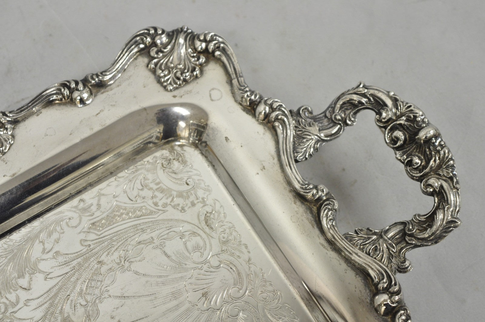 Vintage Victorian Silver Plated Narrow Twin Handle Bar Serving Platter Tray