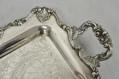 Vintage Victorian Silver Plated Narrow Twin Handle Bar Serving Platter Tray
