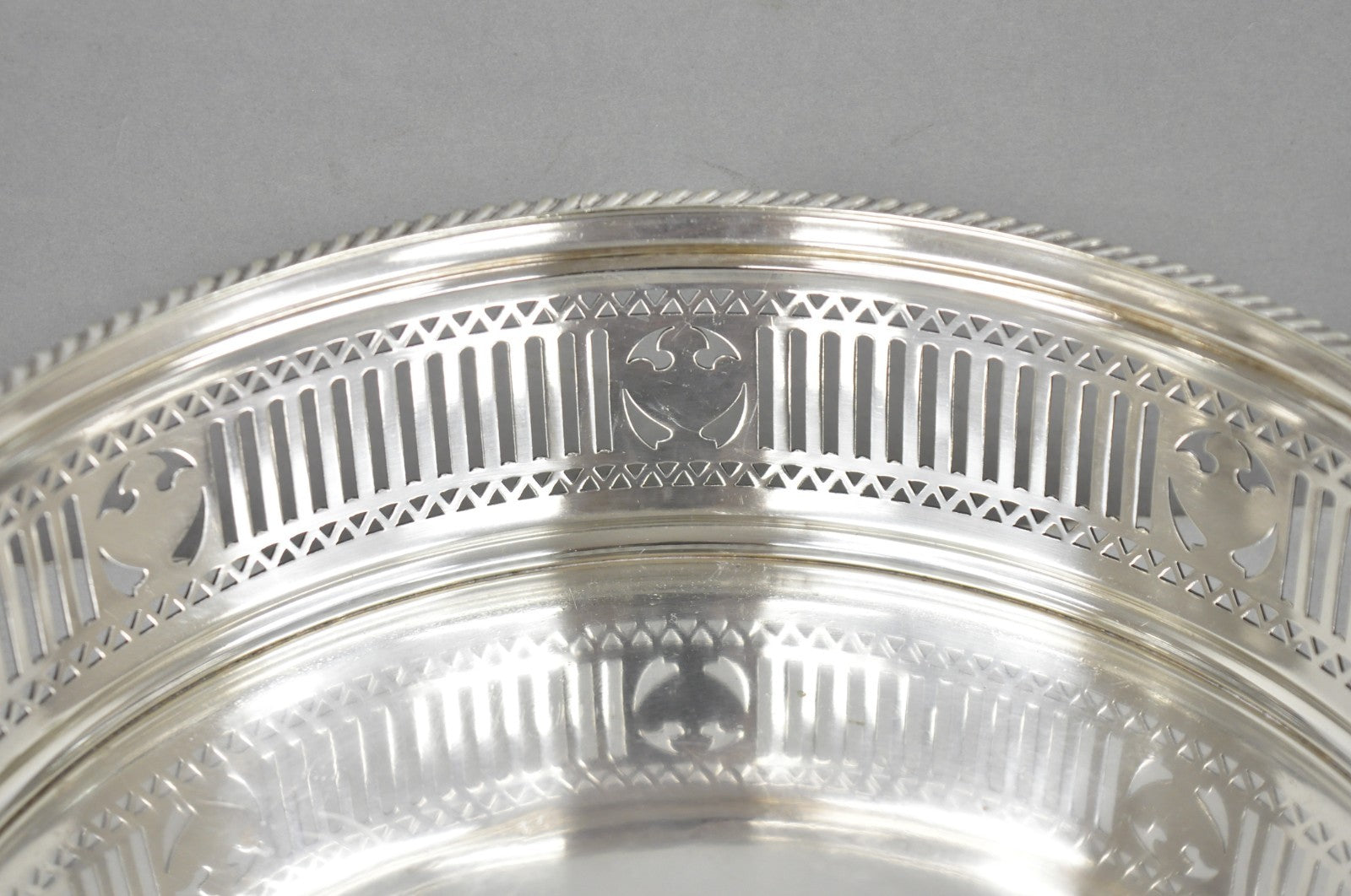 Antique Gorham English Edwardian Silver Plated "Urns" Large 9" Bar Wine Coaster