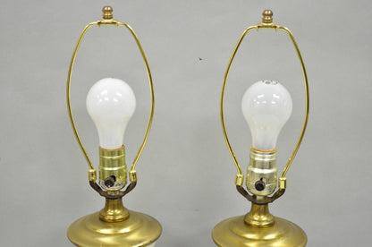 Vintage Victorian Cream & Gold Gilt Porcelain Table Lamps attr Lenox - a Pair