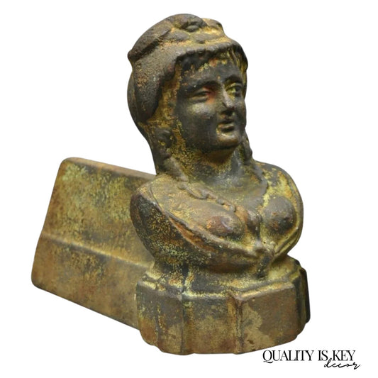 French Victorian Style Cast Iron Figural Women Bust Maiden Form Boot Scraper