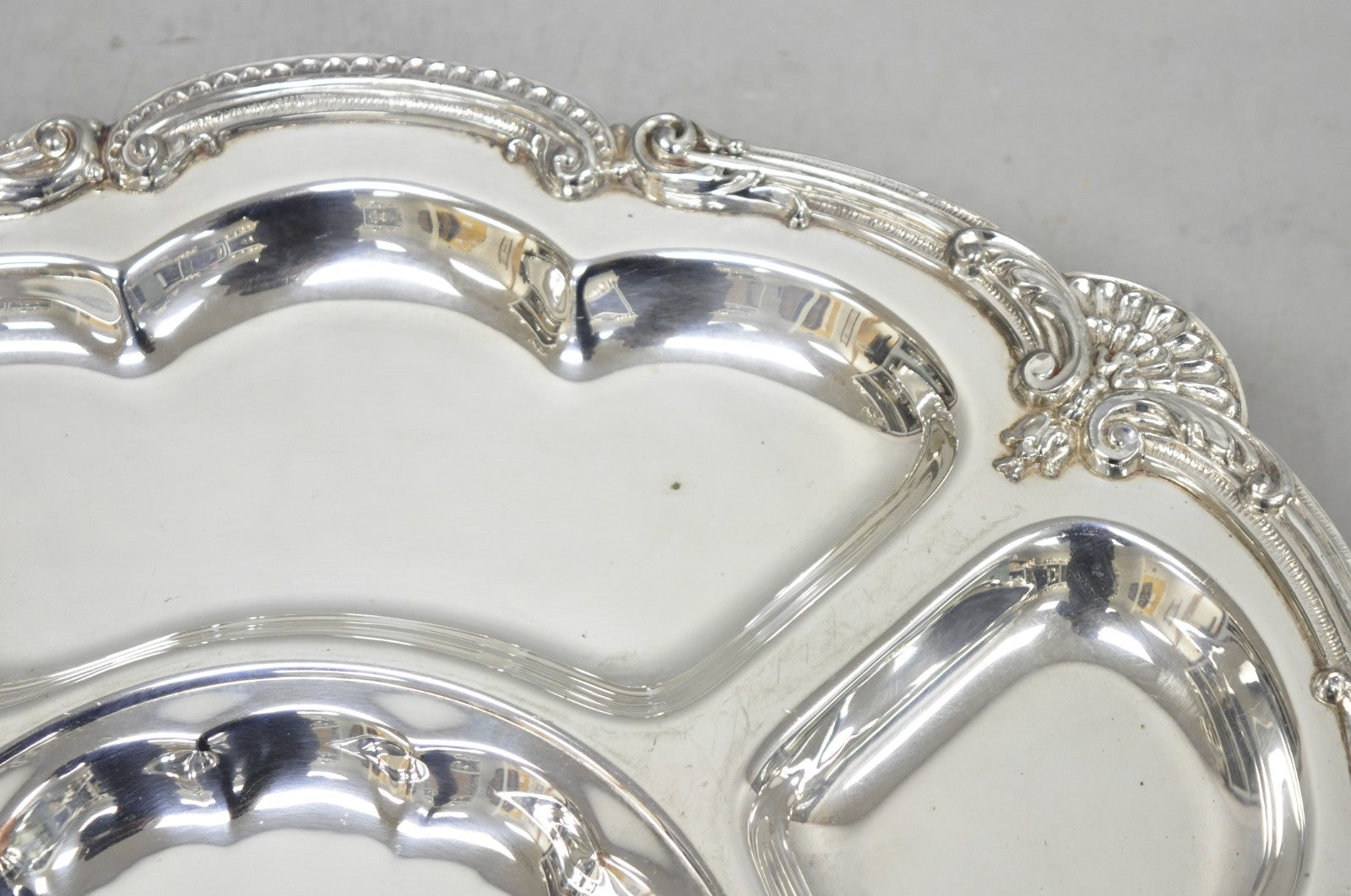 Vintage Victorian Silver Plated Lazy Susan Revolving Serving Platter Party Tray