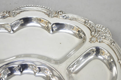 Vintage Victorian Silver Plated Lazy Susan Revolving Serving Platter Party Tray