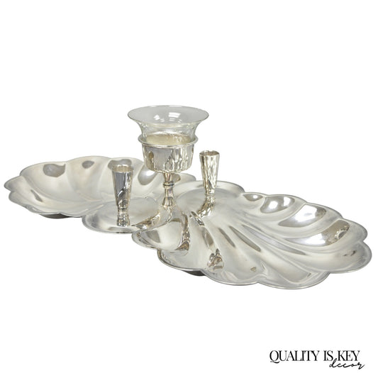 Vintage Sheffield Silver Plated Clam Shell Shrimp Cocktail Serving Platter Tray