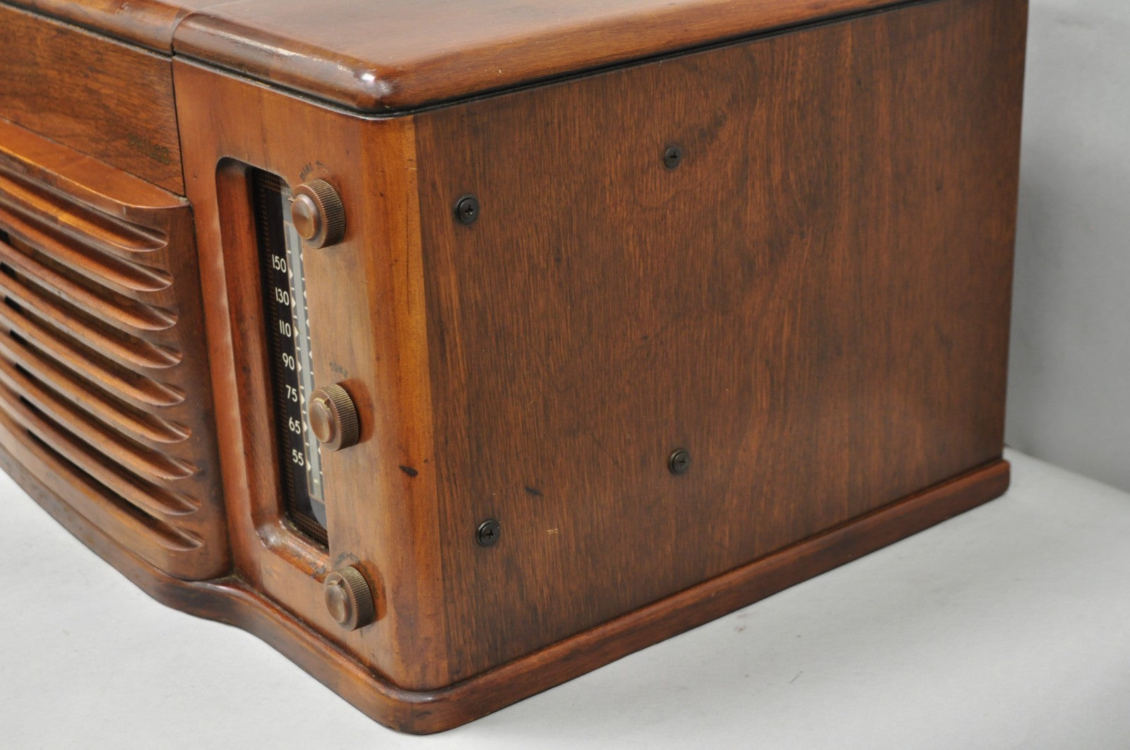 Antique Philco Tube Radio Table Record Player Mahogany Case Model 46-1203